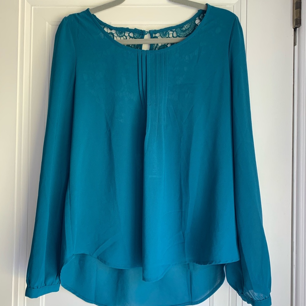 NWT Mine L teal women’s blouse